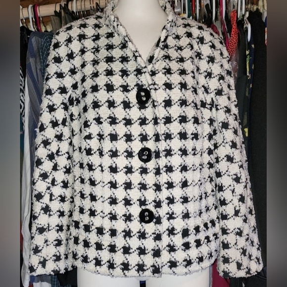 ESCADA Vintage Houndstooth Button-up Blazer Jacket RARE Euro EU 40 or Women's M - Picture 1 of 10